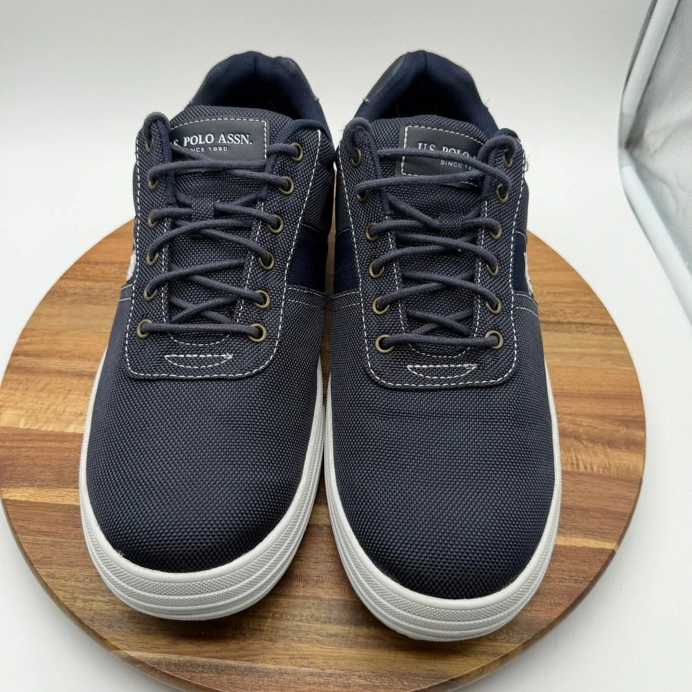 US Polo Assn Helm Men's‎ 13M Navy Blue Textile Low Top Sneakers  0858
